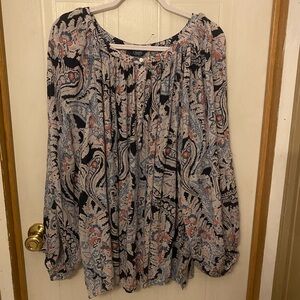 Chaps Paisley Boho Blouse NWT
